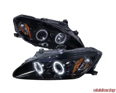 Spec-D Dual Halo Projector Headlights w/ LED Accent Lights (Glossy Black Housing/Smoke Lens) Honda S2000 AP2 2004-2009 - 2LHP-S2K04G-TM
