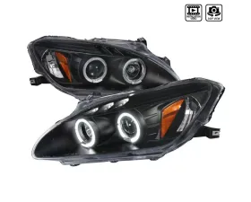 Spec-D Dual Halo Projector Headlights w/ LED Accent Lights (Matte Black Housing/Clear Lens) Honda S2000 AP2 2004-2009