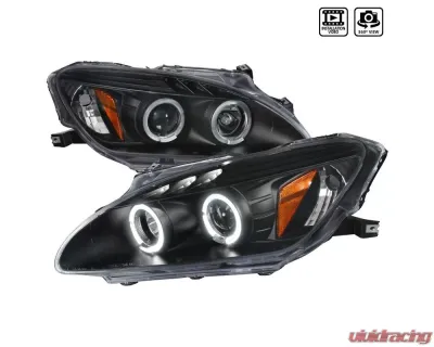 Spec-D Dual Halo Projector Headlights w/ LED Accent Lights (Matte Black Housing/Clear Lens) Honda S2000 AP2 2004-2009 - 2LHP-S2K04JM-TM