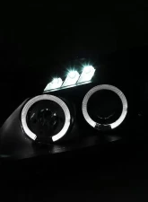 Spec-D Dual Halo Projector Headlights w/ LED Accent Lights (Matte Black Housing/Clear Lens) Honda S2000 AP2 2004-2009                                     - 2LHP-S2K04JM-TM - Image 2