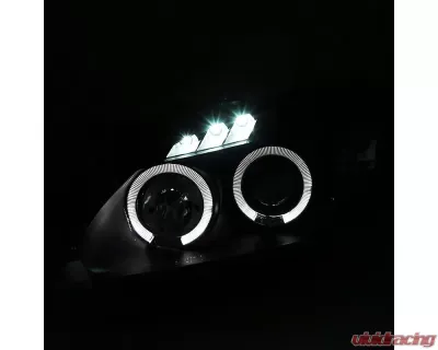 Spec-D Dual Halo Projector Headlights w/ LED Accent Lights (Matte Black Housing/Clear Lens) Honda S2000 AP2 2004-2009 - 2LHP-S2K04JM-TM