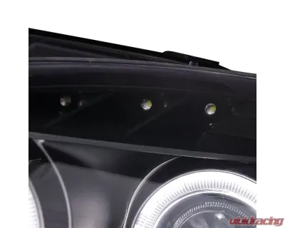 Spec-D Dual Halo Projector Headlights w/ LED Accent Lights (Matte Black Housing/Clear Lens) Honda S2000 AP2 2004-2009 - 2LHP-S2K04JM-TM