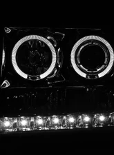 Spec-D Dual Halo Projector Headlights (Chrome Housing/Clear Lens) GMC Sierra 2007-2014                                     - 2LHP-SIE07-TM - Image 2