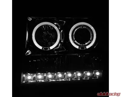 Spec-D Dual Halo Projector Headlights (Chrome Housing/Clear Lens) GMC Sierra 2007-2014 - 2LHP-SIE07-TM