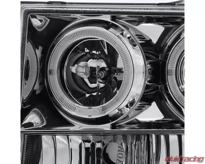 Spec-D Dual Halo Projector Headlights (Chrome Housing/Clear Lens) GMC Sierra 2007-2014 - 2LHP-SIE07-TM