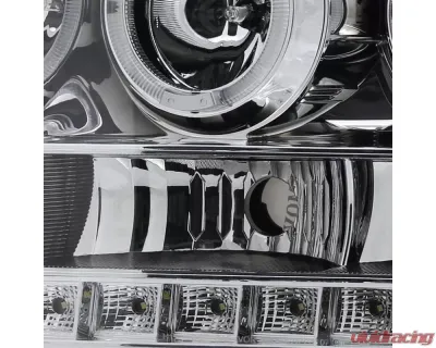 Spec-D Dual Halo Projector Headlights (Chrome Housing/Clear Lens) GMC Sierra 2007-2014 - 2LHP-SIE07-TM