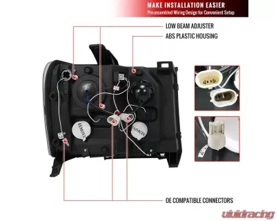 Spec-D Dual Halo Projector Headlights (Chrome Housing/Clear Lens) GMC Sierra 2007-2014 - 2LHP-SIE07-TM