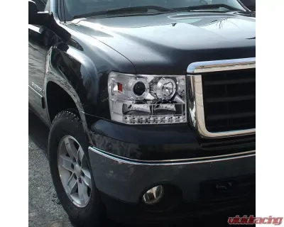 Spec-D Dual Halo Projector Headlights (Chrome Housing/Clear Lens) GMC Sierra 2007-2014 - 2LHP-SIE07-TM