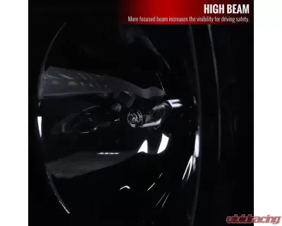 Spec-D LED C-Bar Projector Headlights (Glossy Black Housing/Smoked Lens) GMC Sierra 2007-2014 - 2LHP-SIE07G-G2-TM