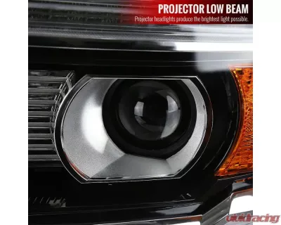 Spec-D LED Light Strip Projector Headlights (Chrome Housing/Clear Lens) GMC Sierra 2014-2019 - 2LHP-SIE14-DRL-GO