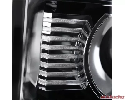 Spec-D LED Light Strip Projector Headlights (Chrome Housing/Clear Lens) GMC Sierra 2014-2019 - 2LHP-SIE14-DRL-GO