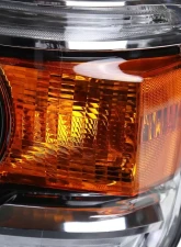 Spec-D LED Light Strip Projector Headlights (Chrome Housing/Clear Lens) GMC Sierra 2014-2019                                     - 2LHP-SIE14-DRL-GO - Image 6