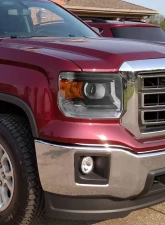 Spec-D LED Light Strip Projector Headlights (Chrome Housing/Clear Lens) GMC Sierra 2014-2019                                     - 2LHP-SIE14-DRL-GO - Image 10