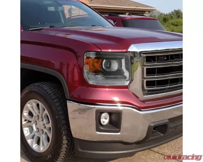 Spec-D LED Light Strip Projector Headlights (Chrome Housing/Clear Lens) GMC Sierra 2014-2019 - 2LHP-SIE14-DRL-GO