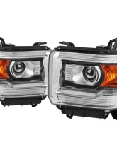 Spec-D HD Projector Headlights (Chrome Housing/Clear Lens) GMC Sierra 2014-2019                                     - 2LHP-SIE14-GO - Image 10