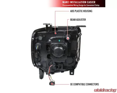 Spec-D HD Projector Headlights (Chrome Housing/Clear Lens) GMC Sierra 2014-2019 - 2LHP-SIE14-GO