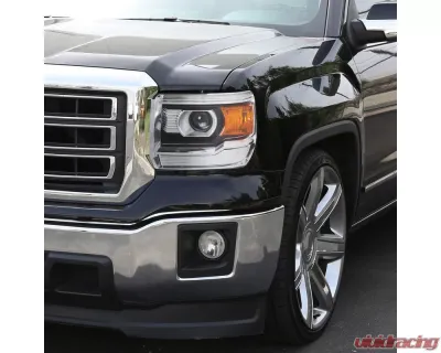 Spec-D HD Projector Headlights (Chrome Housing/Clear Lens) GMC Sierra 2014-2019 - 2LHP-SIE14-GO