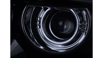 Spec-D LED Bar Projector Headlights w/ LED Turn Signals Lights (Glossy Black Housing/Smoked Lens) GMC Sierra 2014-2019                                     - 2LHP-SIE14G-TM - Image 3