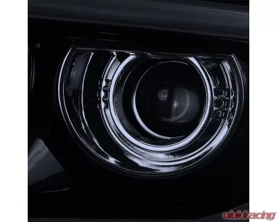 Spec-D LED Bar Projector Headlights w/ LED Turn Signals Lights (Glossy Black Housing/Smoked Lens) GMC Sierra 2014-2019 - 2LHP-SIE14G-TM