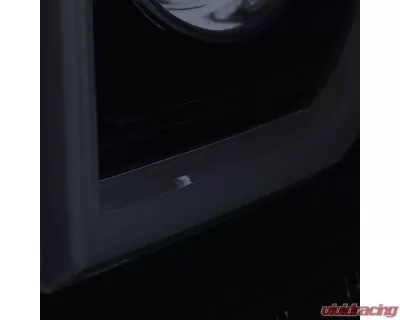 Spec-D LED Bar Projector Headlights w/ LED Turn Signals Lights (Glossy Black Housing/Smoked Lens) GMC Sierra 2014-2019 - 2LHP-SIE14G-TM