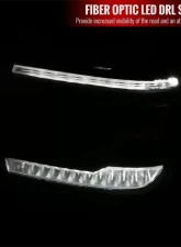 Spec-D LED Light Strip Projector Headlights (Matte Black Housing/Clear Lens) GMC Sierra 2014-2019                                     - 2LHP-SIE14JM-DRL-GO - Image 2