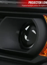 Spec-D LED Light Strip Projector Headlights (Matte Black Housing/Clear Lens) GMC Sierra 2014-2019                                     - 2LHP-SIE14JM-DRL-GO - Image 3