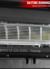 Spec-D LED Light Strip Projector Headlights (Matte Black Housing/Clear Lens) GMC Sierra 2014-2019                                     - 2LHP-SIE14JM-DRL-GO - Image 4