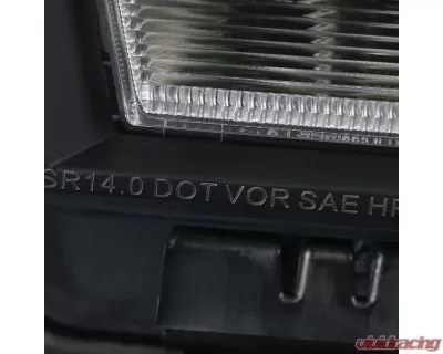 Spec-D LED Light Strip Projector Headlights (Matte Black Housing/Clear Lens) GMC Sierra 2014-2019 - 2LHP-SIE14JM-DRL-GO