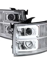 Spec-D Dual LED C-Bar Projector Headlights (Chrome Housing/Clear Lens) Chevrolet Silverado 2007-2014                                     - 2LHP-SIV07-RS - Image 10