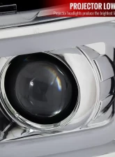 Spec-D Dual LED C-Bar Projector Headlights (Chrome Housing/Clear Lens) Chevrolet Silverado 2007-2014                                     - 2LHP-SIV07-RS - Image 3