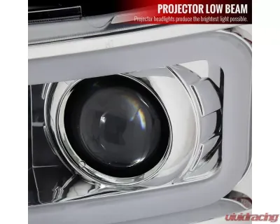 Spec-D Dual LED C-Bar Projector Headlights (Chrome Housing/Clear Lens) Chevrolet Silverado 2007-2014 - 2LHP-SIV07-RS