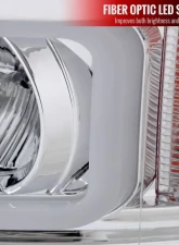 Spec-D Dual LED C-Bar Projector Headlights (Chrome Housing/Clear Lens) Chevrolet Silverado 2007-2014                                     - 2LHP-SIV07-RS - Image 5