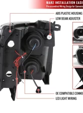 Spec-D Dual LED C-Bar Projector Headlights (Chrome Housing/Clear Lens) Chevrolet Silverado 2007-2014                                     - 2LHP-SIV07-RS - Image 8