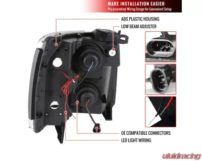 Spec-D Dual LED C-Bar Projector Headlights (Chrome Housing/Clear Lens) Chevrolet Silverado 2007-2014 - 2LHP-SIV07-RS