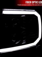 Spec-D LED C-Bar Projector Headlights (Jet Black Housing/Clear Lens) Chevrolet Silverado 2007-2014                                     - 2LHP-SIV07BK-G2-TM - Image 2