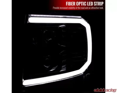 Spec-D LED C-Bar Projector Headlights (Jet Black Housing/Clear Lens) Chevrolet Silverado 2007-2014 - 2LHP-SIV07BK-G2-TM