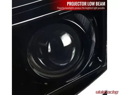 Spec-D LED C-Bar Projector Headlights (Jet Black Housing/Clear Lens) Chevrolet Silverado 2007-2014 - 2LHP-SIV07BK-G2-TM