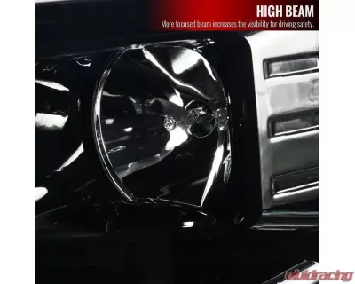 Spec-D LED C-Bar Projector Headlights (Jet Black Housing/Clear Lens) Chevrolet Silverado 2007-2014 - 2LHP-SIV07BK-G2-TM