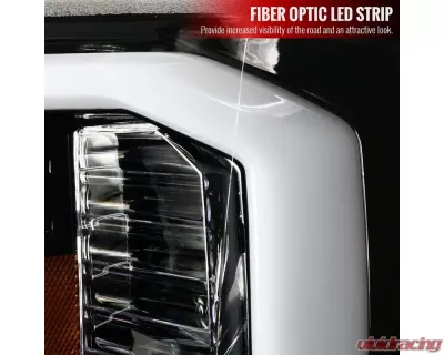 Spec-D LED C-Bar Projector Headlights (Jet Black Housing/Clear Lens) Chevrolet Silverado 2007-2014 - 2LHP-SIV07BK-G2-TM