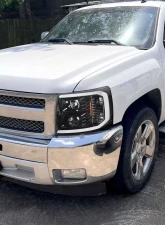 Spec-D LED C-Bar Projector Headlights (Jet Black Housing/Clear Lens) Chevrolet Silverado 2007-2014                                     - 2LHP-SIV07BK-G2-TM - Image 9