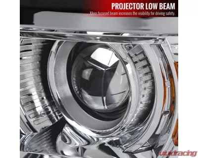 Spec-D Projector Headlights (Chrome Housing/Clear Lens) Chevrolet Silverado 1500 2014-2015 - 2LHP-SIV14-C-GO