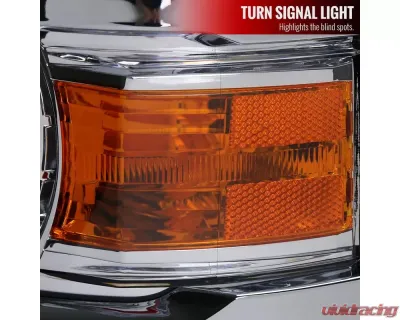 Spec-D Projector Headlights (Chrome Housing/Clear Lens) Chevrolet Silverado 1500 2014-2015 - 2LHP-SIV14-C-GO