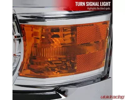 Spec-D Projector Headlights (Chrome Housing/Clear Lens) Chevrolet Silverado 1500 2014-2015 - 2LHP-SIV14-C-GO