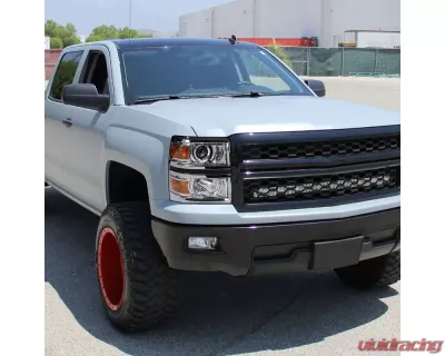 Spec-D Projector Headlights (Chrome Housing/Clear Lens) Chevrolet Silverado 1500 2014-2015 - 2LHP-SIV14-C-GO