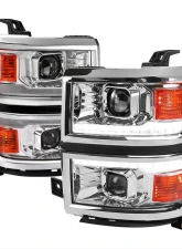 Spec-D Switchback Sequential LED Bar Projector Headlights (Chrome Housing/Clear Lens) Chevrolet Silverado 1500 2014-2015                                     - 2LHP-SIV14-C-SQ-RS - Image 10
