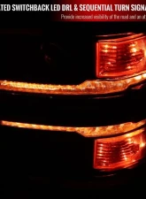 Spec-D Switchback Sequential LED Bar Projector Headlights (Chrome Housing/Clear Lens) Chevrolet Silverado 1500 2014-2015                                     - 2LHP-SIV14-C-SQ-RS - Image 3