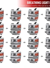 Spec-D Switchback Sequential LED Bar Projector Headlights (Chrome Housing/Clear Lens) Chevrolet Silverado 1500 2014-2015                                     - 2LHP-SIV14-C-SQ-RS - Image 4