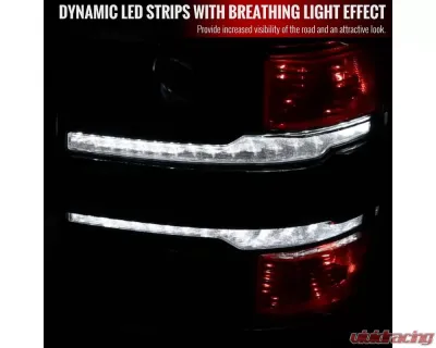 Spec-D Switchback Sequential LED Bar Projector Headlights (Chrome Housing/Clear Lens) Chevrolet Silverado 1500 2014-2015 - 2LHP-SIV14-C-SQ-RS