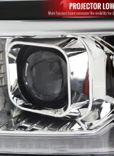 Spec-D Switchback Sequential LED Bar Projector Headlights (Chrome Housing/Clear Lens) Chevrolet Silverado 1500 2014-2015                                     - 2LHP-SIV14-C-SQ-RS - Image 6