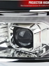 Spec-D Switchback Sequential LED Bar Projector Headlights (Chrome Housing/Clear Lens) Chevrolet Silverado 1500 2014-2015                                     - 2LHP-SIV14-C-SQ-RS - Image 7